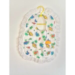 Infant Boys Bib Vintage style dinosaur bib with pocket​​​​​​​​​​​​​​